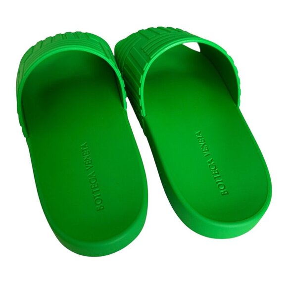 BOTTEGA VENETA 690105 Men\'s Slider‎ Pool Slide Sandals In Green Rubber, sz 45 main image 12